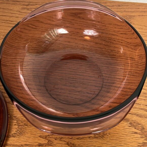 Vintage Cranberry Pyrex Bake Dish & Lid, 2 Quarts # 024 - Picture 6 of 6